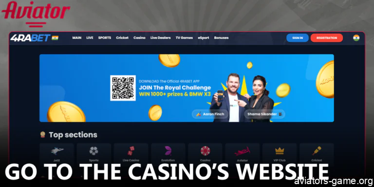 Go to the casino website to play Aviator